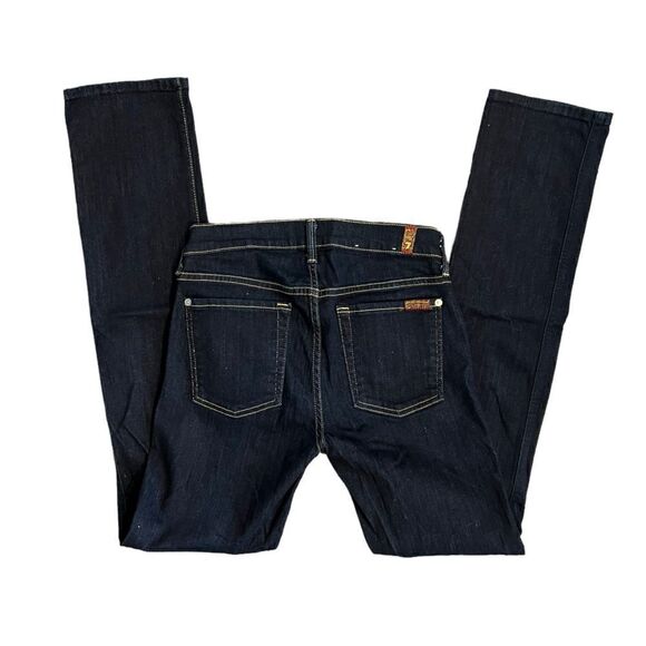 7FMK 7 For All Mankind Womens Jeans size 27 Dark Wash Modern Straight inseam 30 - Picture 3 of 4